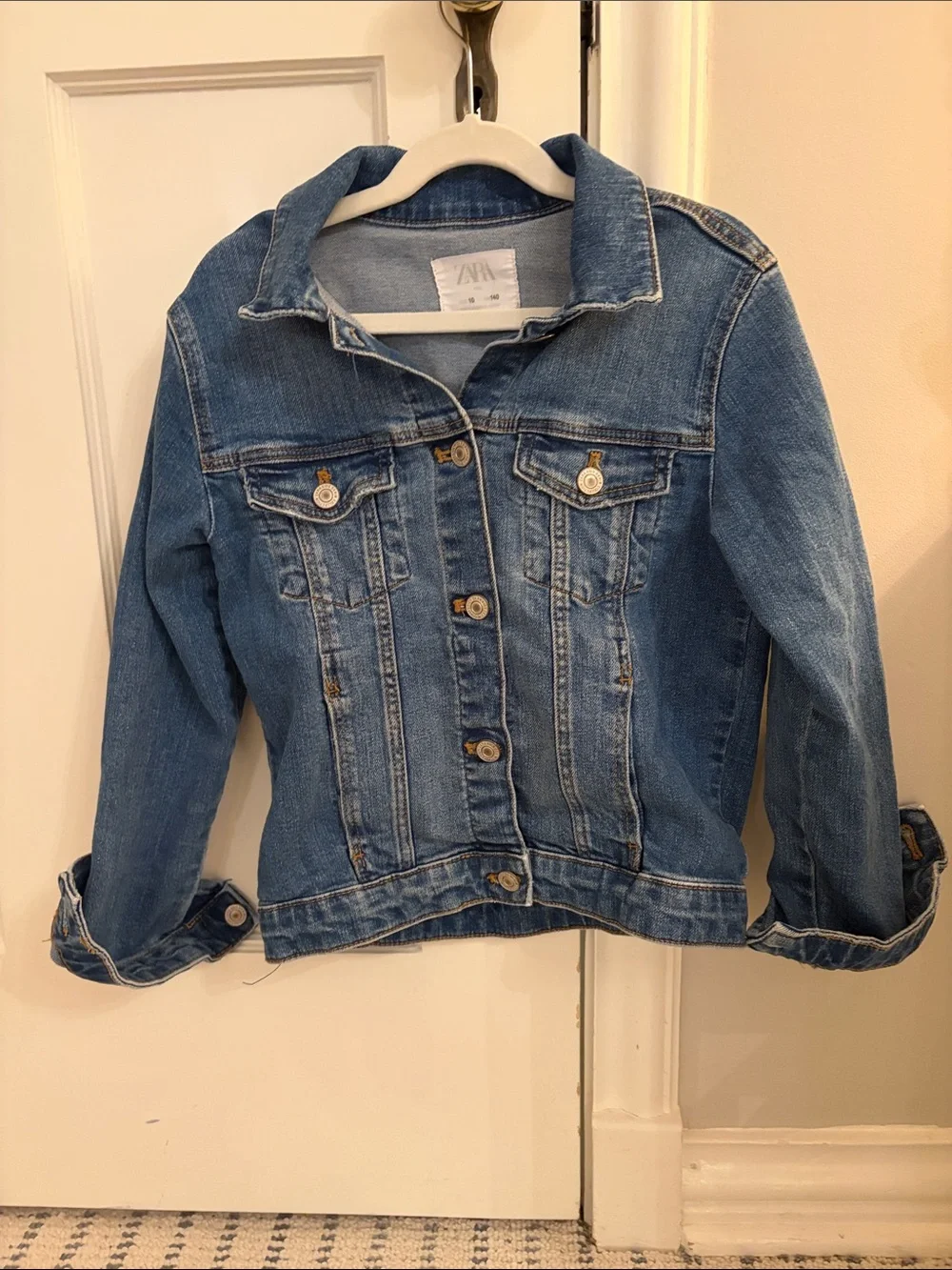 Zara Kids Medium Blue Denim Jacket with Button Front